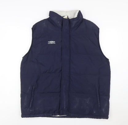 Umbro Mens Blue 2XL Padded Bodywarmer Gilet Vest Sportswear