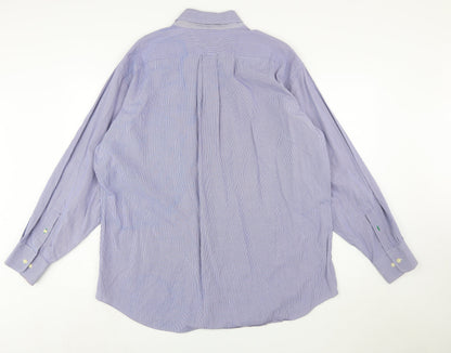 Tommy Hilfiger Men's Blue Check Button-Down XL Cotton Shirt