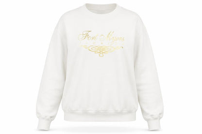 Jerzees Women White Gold Graphic Pullover Sweatshirt Size M