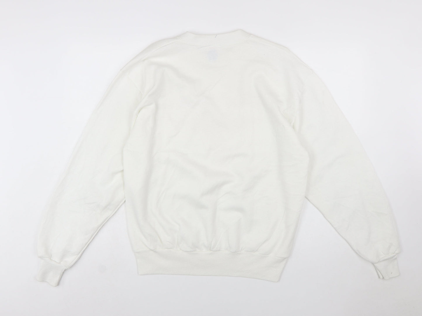Jerzees Women White Gold Graphic Pullover Sweatshirt Size M