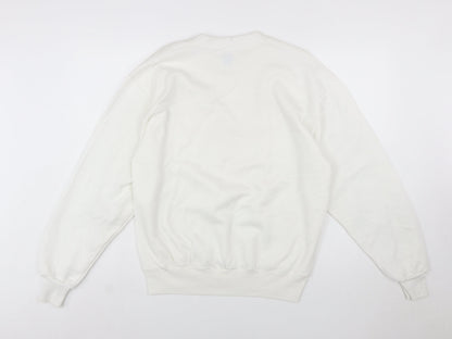 Jerzees Women White Gold Graphic Pullover Sweatshirt Size M