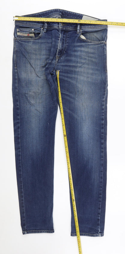 Diesel Men's Blue Slim Fit Straight Leg Denim Jeans Size 34
