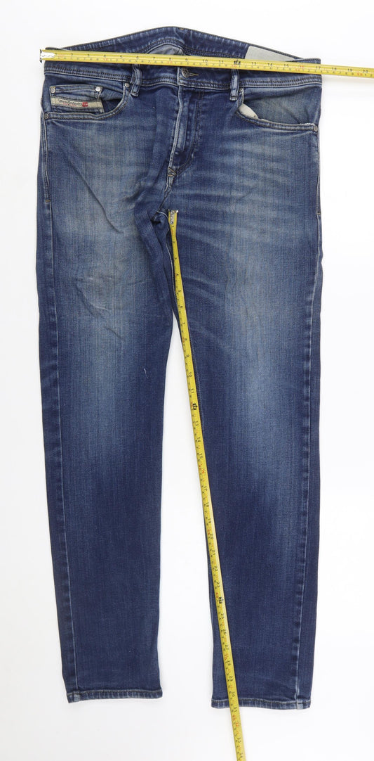Diesel Men's Blue Slim Fit Straight Leg Denim Jeans Size 34