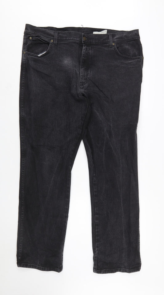 Wrangler Men's Black Regular Fit Straight Jeans W42 L32