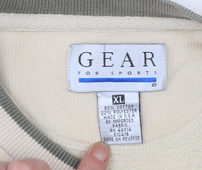 Gear For Sports Men's Beige XL Crew Neck Pullover Sweatshirt