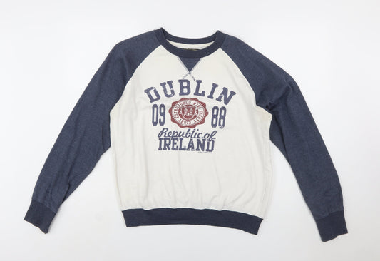 Irish Connexxion Women's Blue & White Dublin Pullover Sweatshirt M