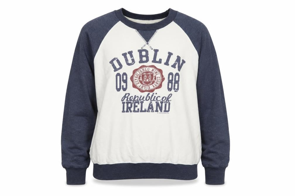 Irish Connexxion Women's Blue & White Dublin Pullover Sweatshirt M