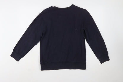 The Children's Place Boys Navy Football Sweatshirt L 10-12 Crew Neck Pullover