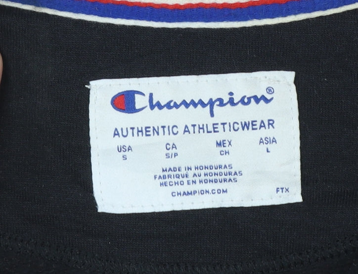 Champion Women's Black Small Pullover Sweatshirt with Logo Detail