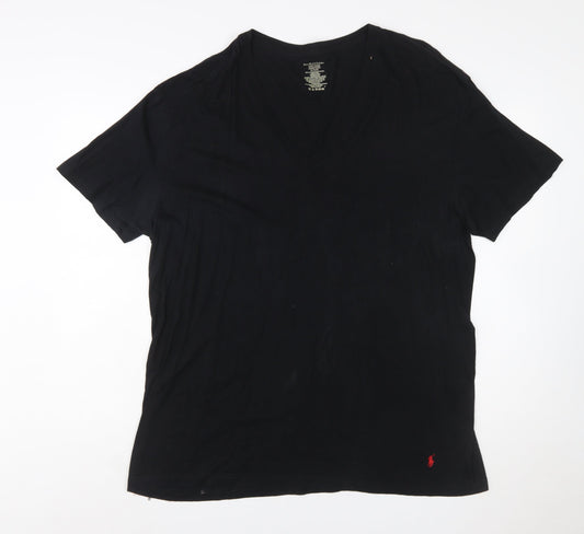Polo Ralph Lauren Men's Black V-Neck Classic Cotton T-Shirt XL