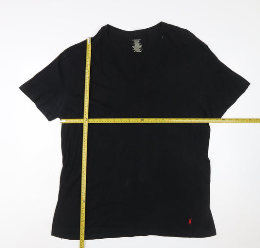 Polo Ralph Lauren Men's Black V-Neck Classic Cotton T-Shirt XL