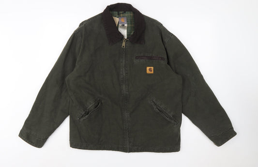 Carhartt Men's Green Cotton Bomber Jacket M Workwear Style