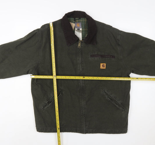 Carhartt Men's Green Cotton Bomber Jacket M Workwear Style