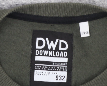 C&A DWD Teens Green Black Grey Urban Graphic Pullover Sweatshirt L