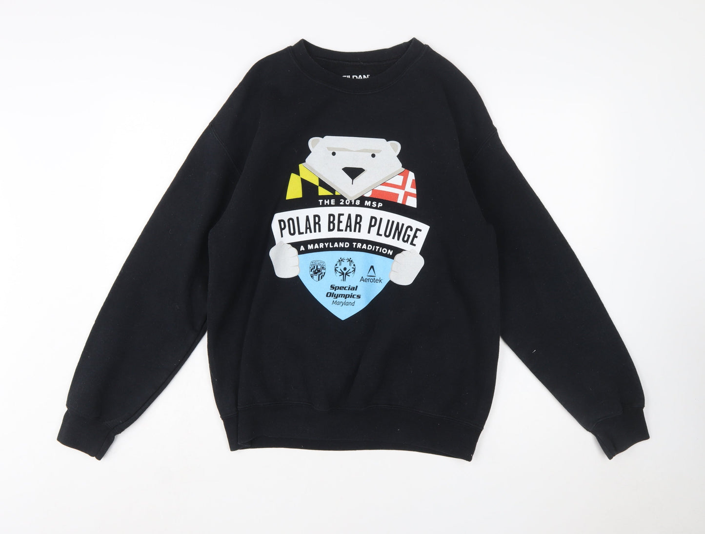 Gildan Men's Black Polar Bear Plunge Graphic Pullover Sweatshirt M
