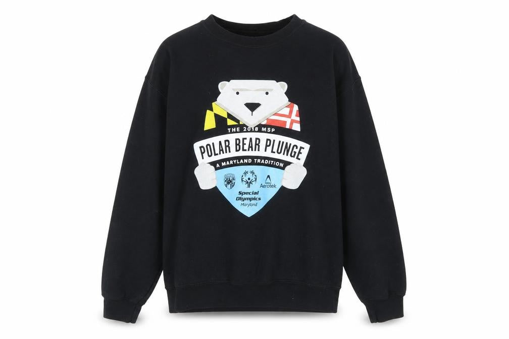 Gildan Men's Black Polar Bear Plunge Graphic Pullover Sweatshirt M