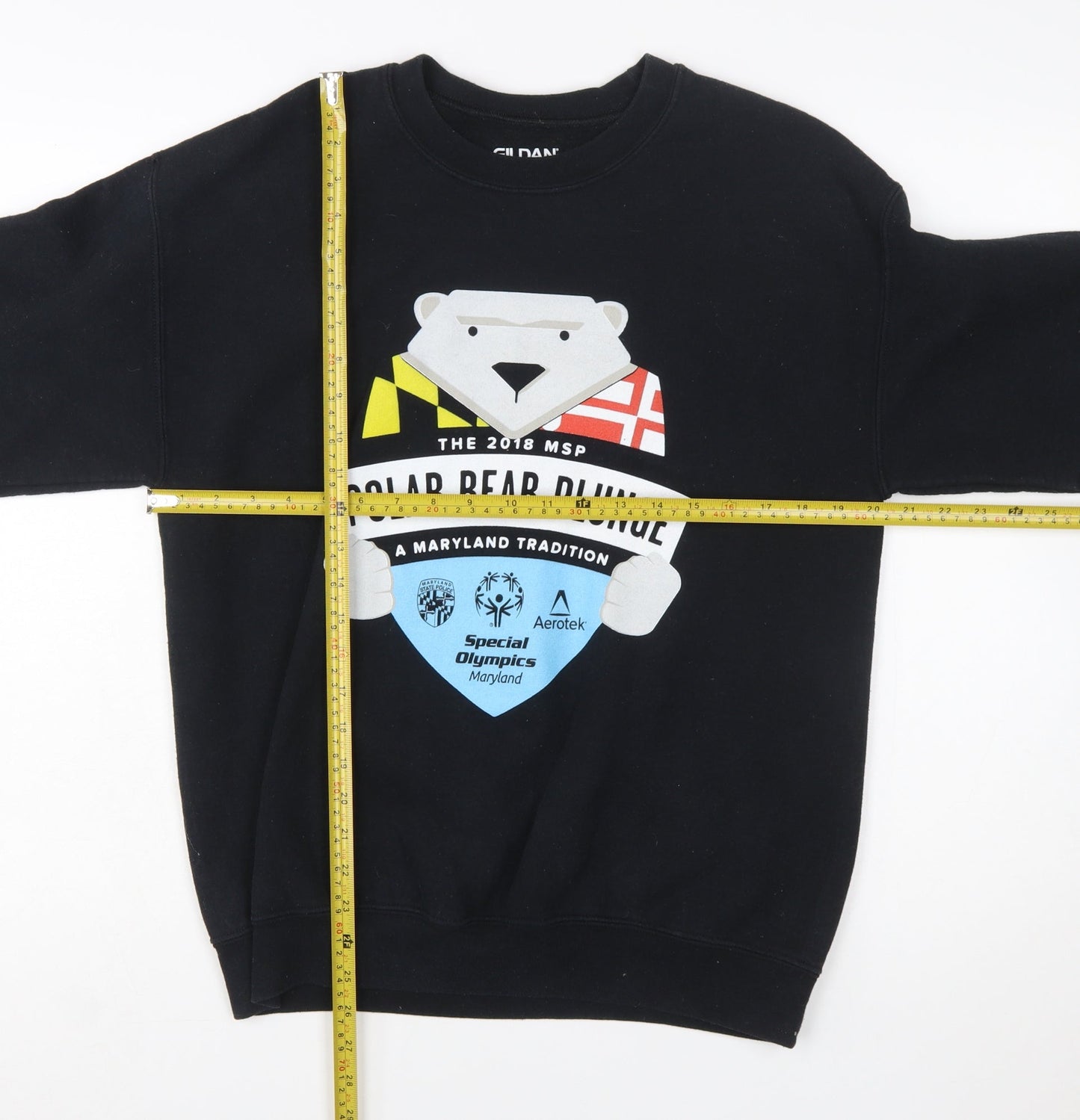 Gildan Men's Black Polar Bear Plunge Graphic Pullover Sweatshirt M