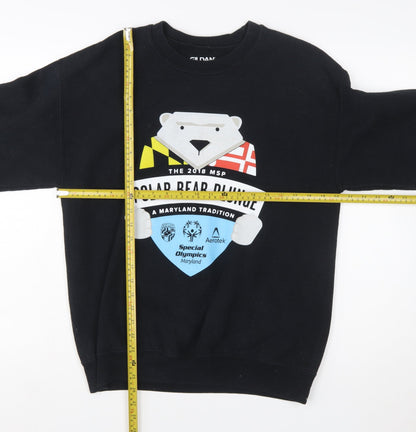 Gildan Men's Black Polar Bear Plunge Graphic Pullover Sweatshirt M