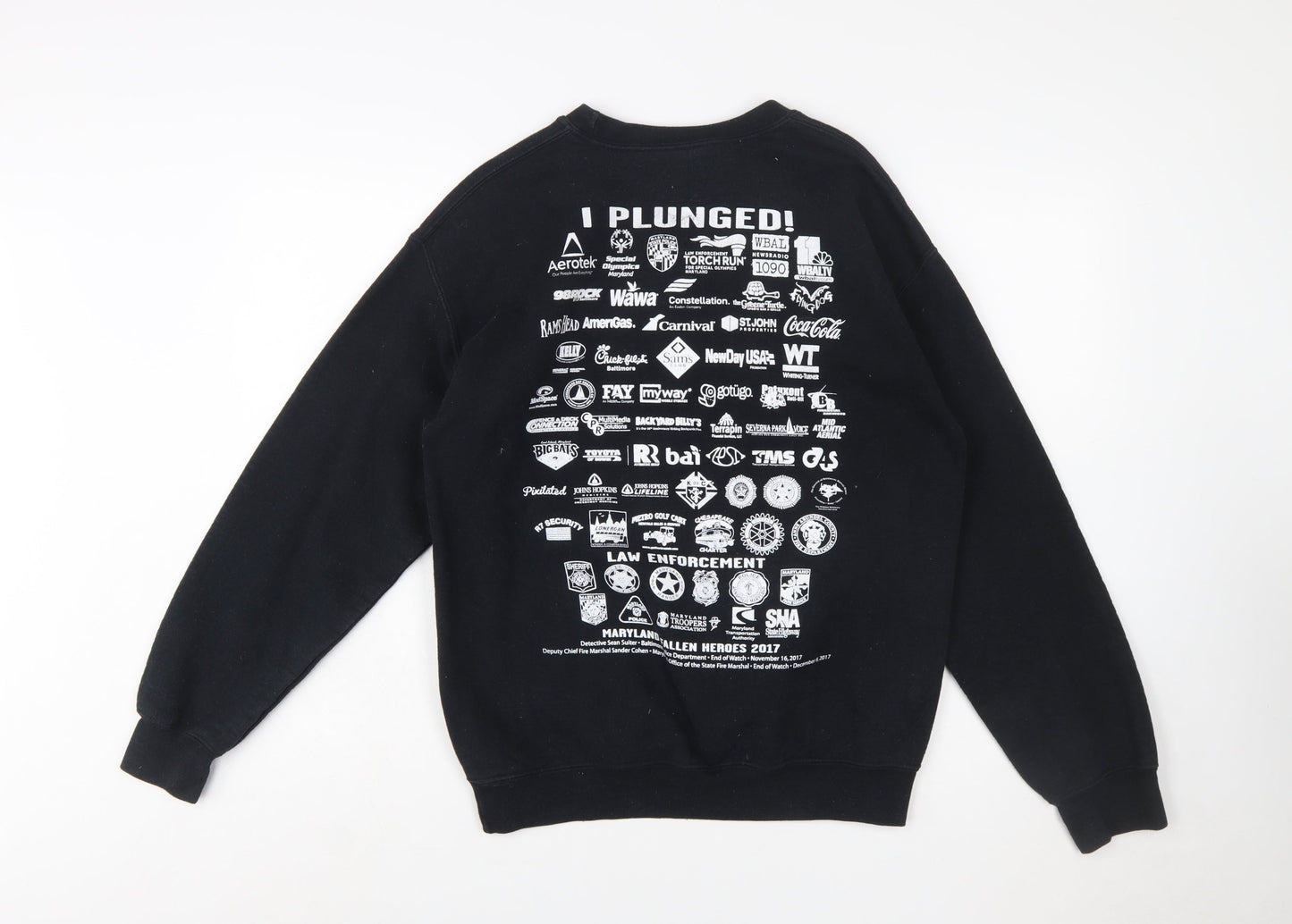 Gildan Men's Black Polar Bear Plunge Graphic Pullover Sweatshirt M