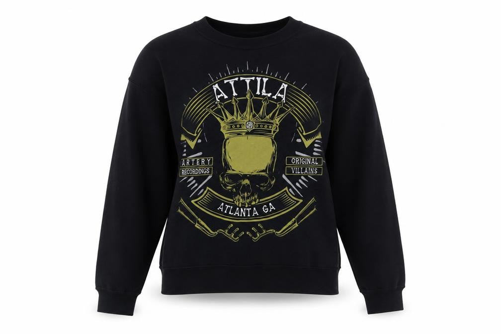 Gildan Women's Black Graphic Pullover Sweatshirt S Skull Print