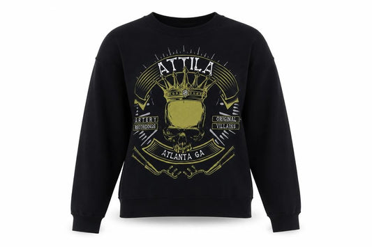 Gildan Women's Black Graphic Pullover Sweatshirt S Skull Print