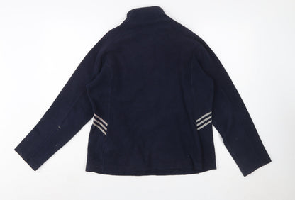 Adidas Women's Navy Fleece Pullover Sweatshirt UK 14 with 1/4 Zip