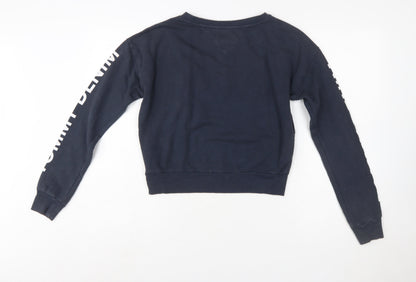 Tommy Hilfiger Denim Womens Navy Sweatshirt XS Crew Neck Cotton Logo