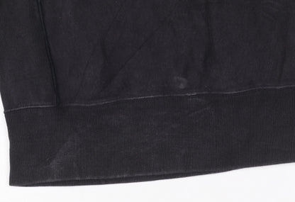 Champion Men's Black Reverse Weave Sweatshirt Medium Pullover Logo
