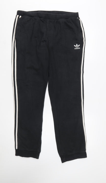 Adidas Men's Black Jogger Trousers M Retro Stripe Casual