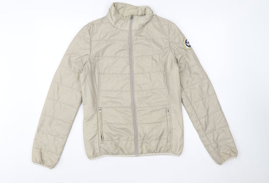 Napapijri Men’s Beige Puffer Jacket M Regular Stand-Up Collar
