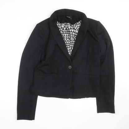 Vila Womens Black XL Short Blazer Jacket Lined Workwear
