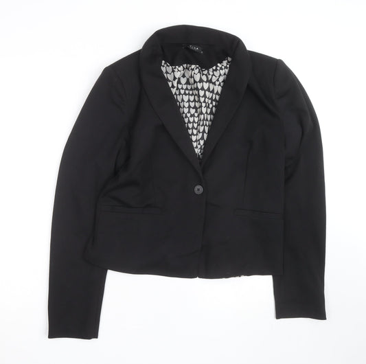 Vila Womens Black XL Short Blazer Jacket Lined Workwear