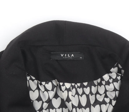 Vila Womens Black XL Short Blazer Jacket Lined Workwear
