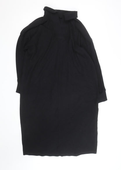 ASOS DESIGN Women’s Black Shift Dress UK 10 Long Sleeve High Neck