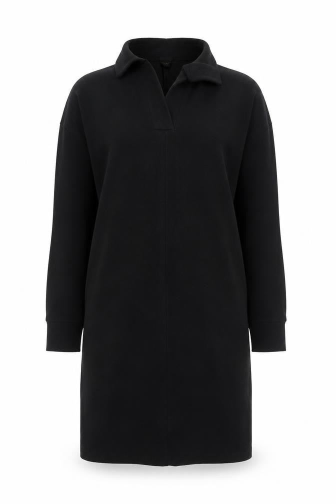 Front view of ASOS DESIGN Women’s Black Shift Dress UK 10 Long Sleeve High Neck