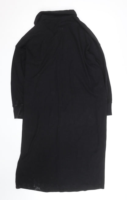 ASOS DESIGN Women’s Black Shift Dress UK 10 Long Sleeve High Neck