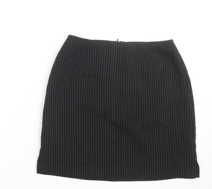 Warehouse Women’s Black Pinstripe Pencil Skirt Size 10 Lined Workwear