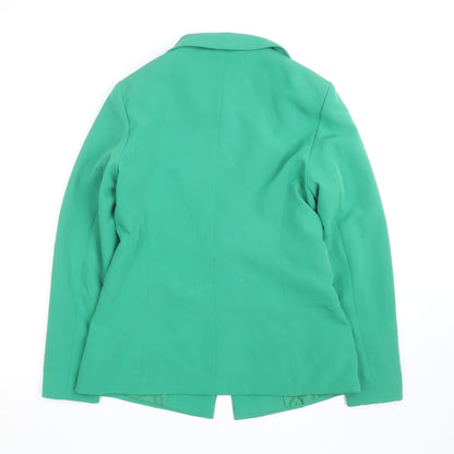 Vila Womens Green Blazer Jacket Size 8 Single Breasted Lined