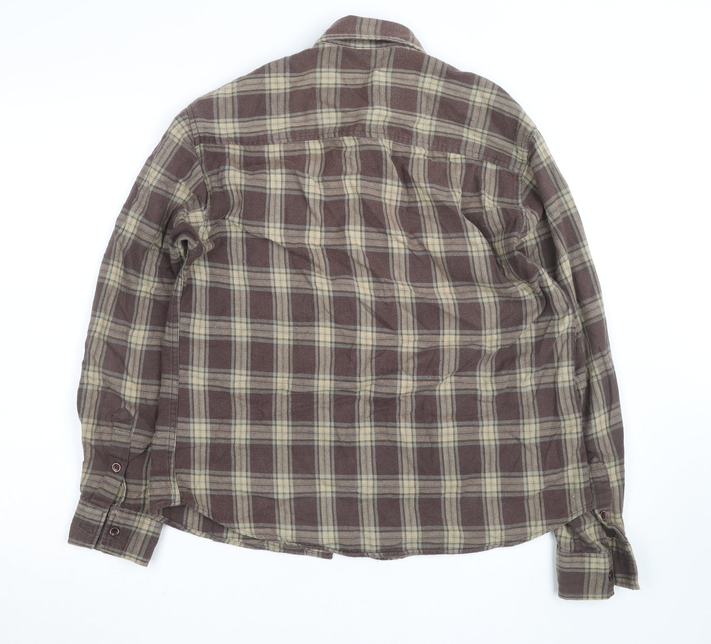 Blue Steel Men's Brown Check Long Sleeve Button-Up Shirt Size M