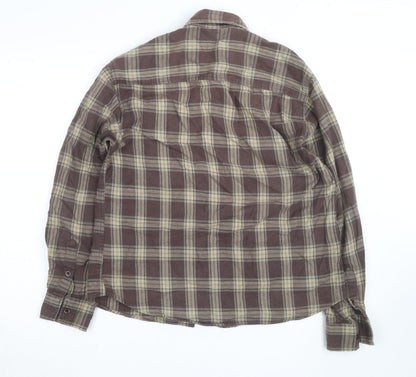 Blue Steel Men's Brown Check Long Sleeve Button-Up Shirt Size M