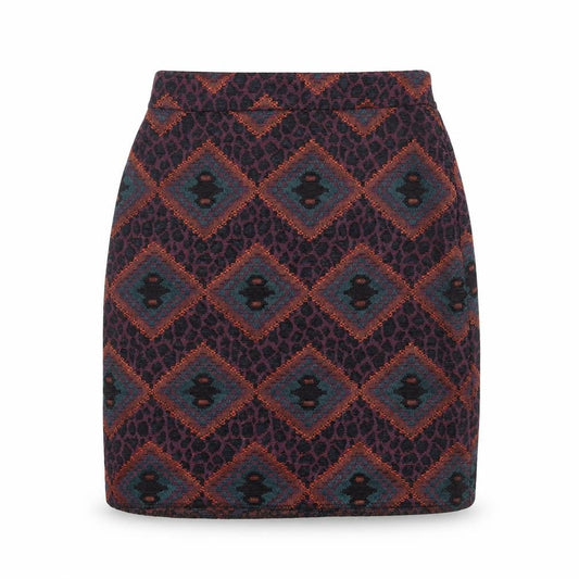 Front view of Dunnes Women’s Multicoloured, size UK 8, Geometric Knit Pencil Skirt