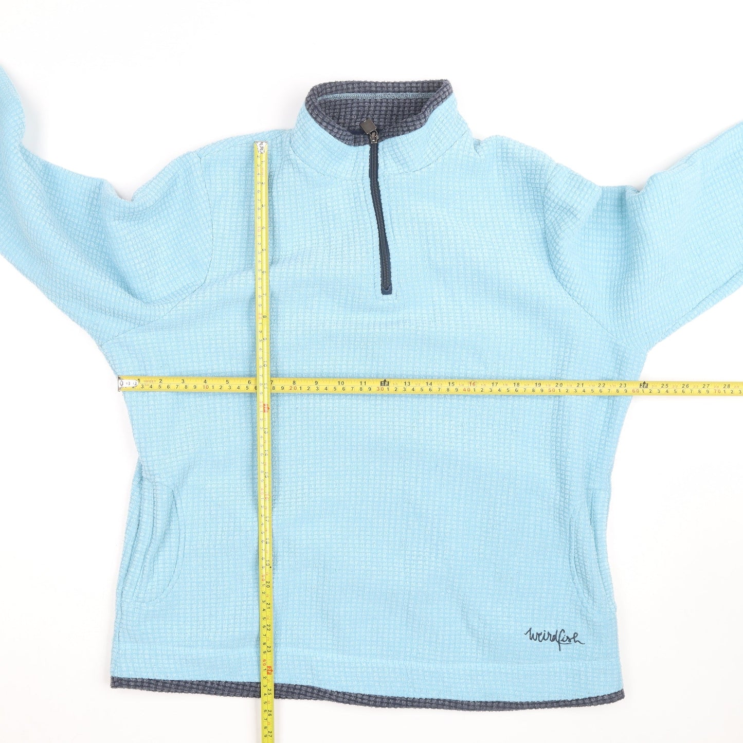 Weird Fish Women's Blue Size 18 1/4 Zip Fleece Active Jacket