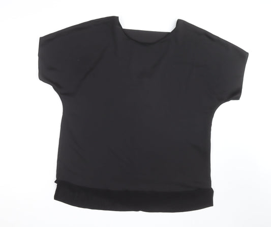 River Island Women’s Black V-Neck Chiffon Blouse Size M