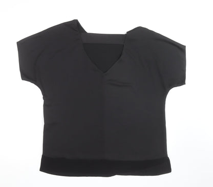 River Island Women’s Black V-Neck Chiffon Blouse Size M