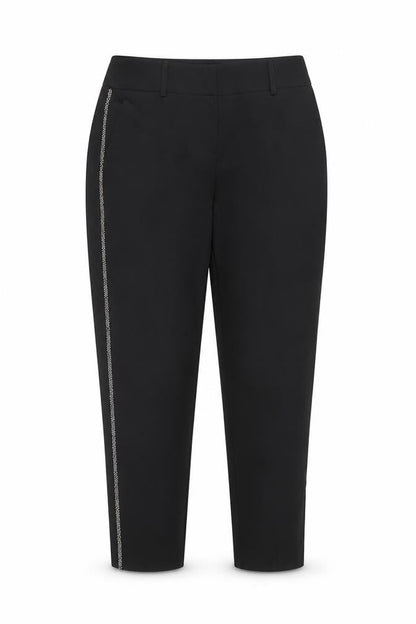 Dorothy Perkins Women’s Black Beaded Trim Ankle Trousers Size 8 Slim Fit
