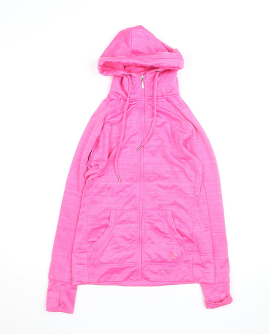 Perfection by Body Rage Women's Pink Full Zip Hooded Sweatshirt Size 8