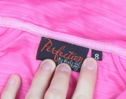 Perfection by Body Rage Women's Pink Full Zip Hooded Sweatshirt Size 8