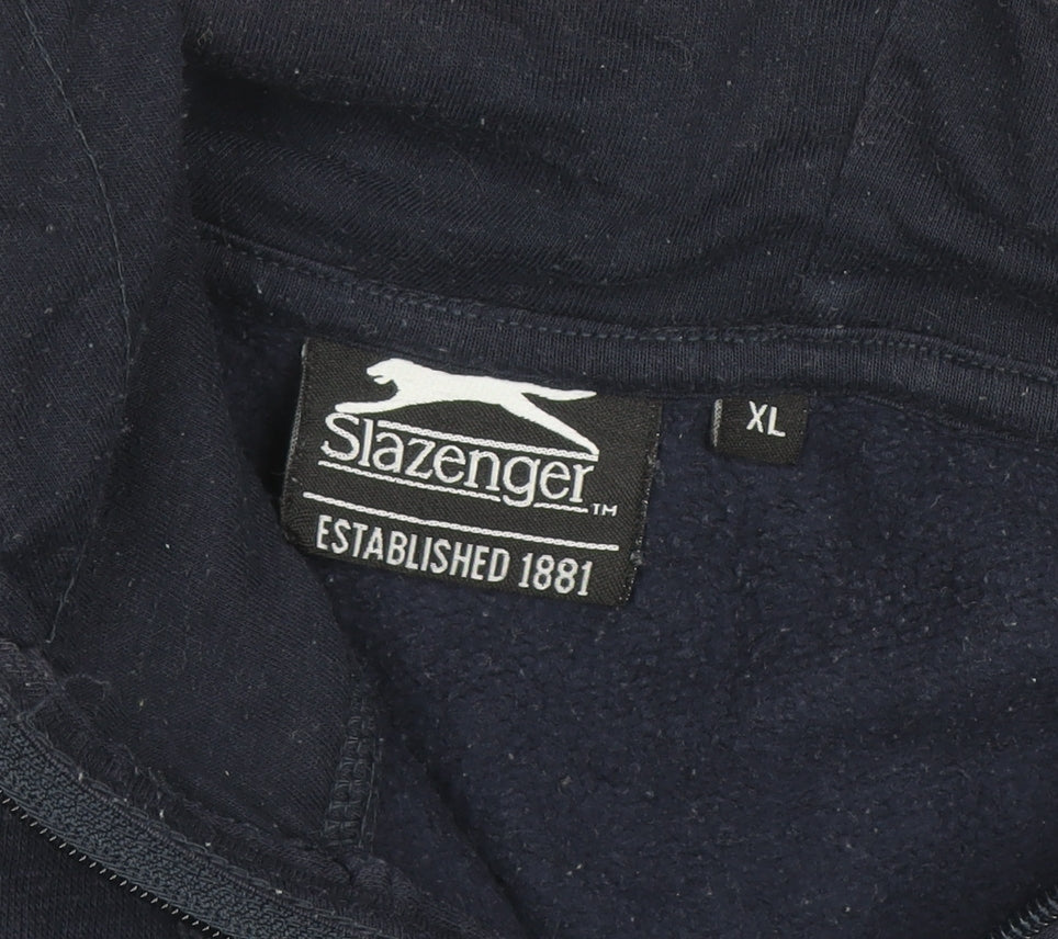 Slazenger Mens Blue XL Full Zip Hoodie Fleece Sweatshirt