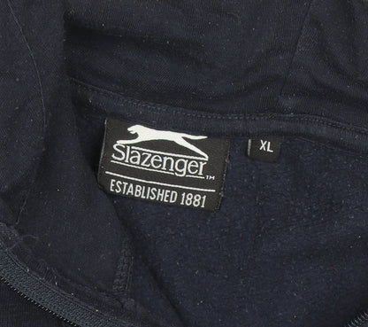 Slazenger Mens Blue XL Full Zip Hoodie Fleece Sweatshirt