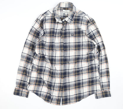 Marks and Spencer Men's Blue Plaid Cotton Flannel Shirt XL